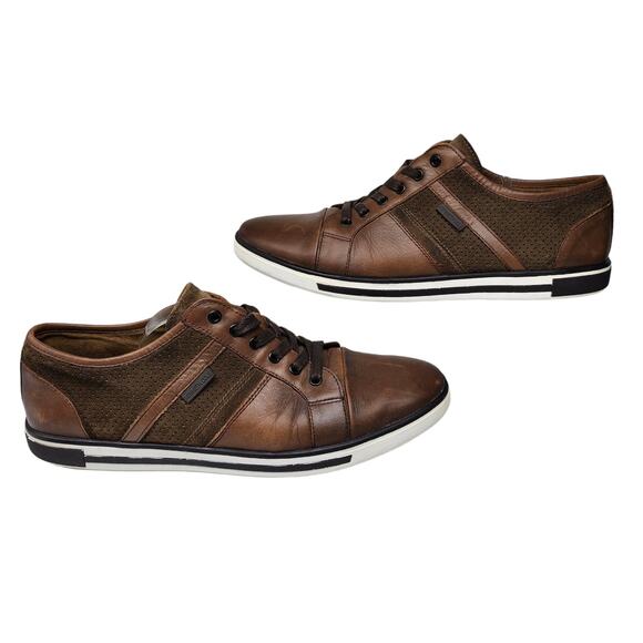 Kenneth Cole Shoes Mens 10 Brown Dressy Sneakers Leather Suede Lace Up main image 5